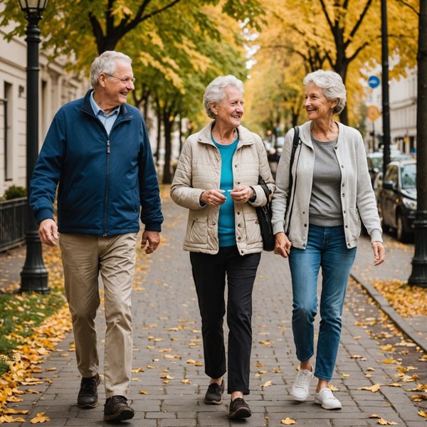Quels sont les avantages des promenades en ville pour la stimulation mentale et physique des seniors ?